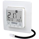 Concealed clock thermostat as a room controller with limiter function, AC 230V, 1 NO contact, 10 A, white backlighting