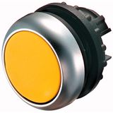 Pushbutton, RMQ-Titan, Flat, momentary, yellow, Blank, Bezel: titanium