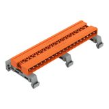 Double pin header DIN-35 rail mounting 19-pole orange