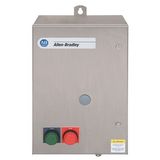 Allen-Bradley 509-AJA-3 Non-Reversing Starter, Size 0, NEMA 3R/4/12 Metal No Reset, NEMA 3R/12 Painted Metal, 3 Phase, Eutectic Overload, No Fuse Cover, Standard Capacity, 230-240V 60Hz, 3 HP, HAND-OFF-AUTO Selector Switch