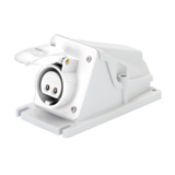 90° ANGLED SURFACE-MOUNTING SOCKET-OUTLET - IP44 - 2P 16A 40-50V 50-60HZ - WHITE - 12H - SCREW WIRING