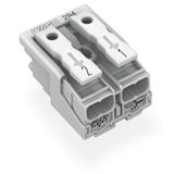 Lighting connector push-button, external without ground contact white