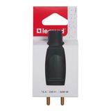 Male plug with earth - rubber - screw - 16A - straight outlet - blister