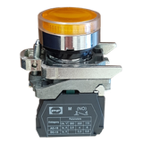 Pushbutton switch LED FP PCPI YELLOW 1NO IP40 24V