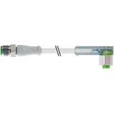 M12 male 0° / M12 female 90° A-cod. LED F&B PVC 4x0.34 gy UL/CSA 5m