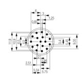 contact insert (circular connector), Solder-in socket, 10 mm, Counter 