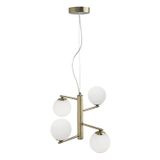 Opal Glass   Antique Brass Metal   LED G9 4x5 Watt 230 Volt   IP20 Bulb Excluded  D: 35 H: 150 cm Adjustable height