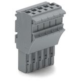 1-conductor female connector Push-in CAGE CLAMP® 4 mm² gray