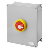 ROTATORY ISOLATOR - HP- SURFACE-MOUNTING - EMERGENCY - METAL BOX - 160A 4P - LOCKABLE RED KNOB - IP66