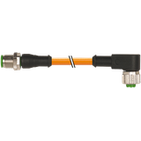 M12 male 0°/M12 fem. 90° A-cod. PUR 4x0.34+1x0.5 or +robot+drag ch. 1m