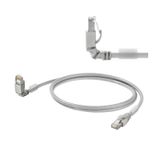 Ethernet Patchcable, RJ45 IP 20, RJ45 IP 20, Angled 90°, Number of pol