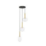 Sandy Gold Metal   & Clear Glass  LED G9 3x5 Watt 230 Volt  IP20 Bulb Excluded  D: 50 H: 191 cm Adjustable Height