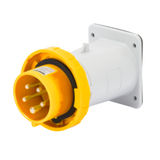 STRAIGHT FLUSH MOUNTING INLET - IP67 - 3P+N+E 32A 100-130V 50/60HZ - YELLOW - 4H - SCREW WIRING