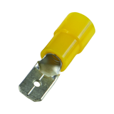 Flat plug (male) 4.0-6.0/0.8x6.3x0.8 yellow insulated PC