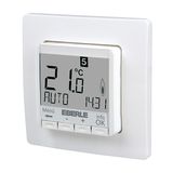 Concealed clock thermostat as room controller, AC 230V, 1NO contact, 10 A, white backlighting