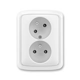 5513A-C02357 B Double socket outlet with earthing pins, shuttered, with turned upper cavity ; 5513A-C02357 B