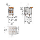 PCB terminal block lever 4 mm² black