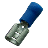 Flat connector sleeve (female) 1.5-2.5/6.3x0.8 blue insulated JIS