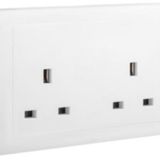 Eloe 2 gang BS 13A unswitched socket