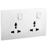 2G MULTISTANDARD SWITCHED SOCKET  MATT WHITE