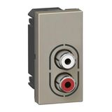 Arteor™ - Double RCA socket 1 module audio Champagne