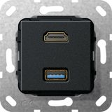 HDMI USB 3.0 A G-Ch Insert black m