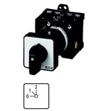 Step switches, T3, 32 A, rear mounting, 2 contact unit(s), Contacts: 4, 45 °, maintained, With 0 (Off) position, 0-2, Design number 15130