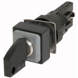 Key-operated actuator, 3 positions, black, momentary