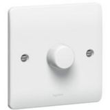 Synergy 1 Gang 2 Way 400W Push On/Off Rotary Dimmer White