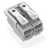 Lighting connector push-button, external without ground contact white