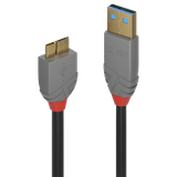 0.5m USB 3.2 Type A to  Micro-B Cable, 5Gbps, Anthra Line USB Type A Male to  Micro-B Male