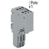 2-conductor female connector Push-in CAGE CLAMP® 1.5 mm² gray