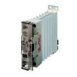Solid-state relay, 1 phase, 25A 100 to 240 VAC, with heat sink, DIN ra