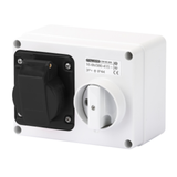 FIXED INTERLOCKED HORIZONTAL SOCKET-OUTLET - WITH BOTTOM - WITHOUT FUSE-HOLDER BASE - 3P+E 16A 480-500V - 50/60HZ 7H - IP44