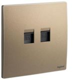 RJ11 and RJ45 category 6 UTP socket outlets dark bronze