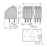 PCB terminal block push-button 0.5 mm² gray