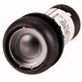 Pushbutton, Flat, maintained, 2 N/O, Screw connection, Without button plate, Bezel: black