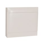 2X18 module surface-mounted box - White door - Earth terminal block