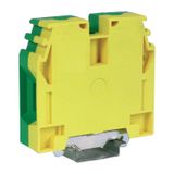 Screw terminal block 70mm2,1-level, earth connection, for TH35 rail