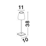 Sandy Olive Green Die-Casting Aluminium & Acrylic LED 2 Watt 207Lm 3000K IP54 Beam Angle 62O DC 5 Volt Switch On/Off USB Wire D: 11 W: 11 H: 38 cm