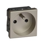 Arteor 2 Pole + Earth 10/16A French Standard Shuttered Socket Outlet 2 Module Champagne