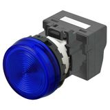 M22N Indicator, Plastic flat, Blue, Blue, 24 V, push-in terminal