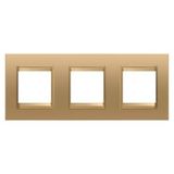 LUX INTERNATIONAL PLATE - IN METAL - 2+2+2 MODULES HORIZONTAL - GOLD  - INNER FRAME MATT GOLD - CHORUSMART