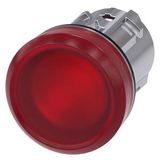 Indicator lights, 22 mm, round, metal, shiny, red, lens, smooth, with laser labeling,  3SU1051-6AA20-0AA0-Z Y15