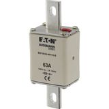 Fuse-link, high speed, 63 A, DC 1000 V, NH1, 40 x 53 x 135 mm, gBat, IEC, bolted connection