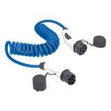 Coiled charging cable electric car Mode 3 Type 2 400 V 32 A 3-phase, 22 kW