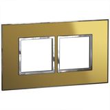 British standard plate Arteor square version 4 modules - reflective gold