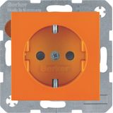 SCHUKO soc. out., screw-in lift terminals, S.1/B.3/B.7, orange glossy