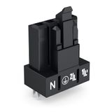 Socket for PCBs straight 4-pole black