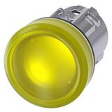 Indicator light, 22 mm, round, metal, shiny, yellow,  3SU1051-6BA30-0AA0